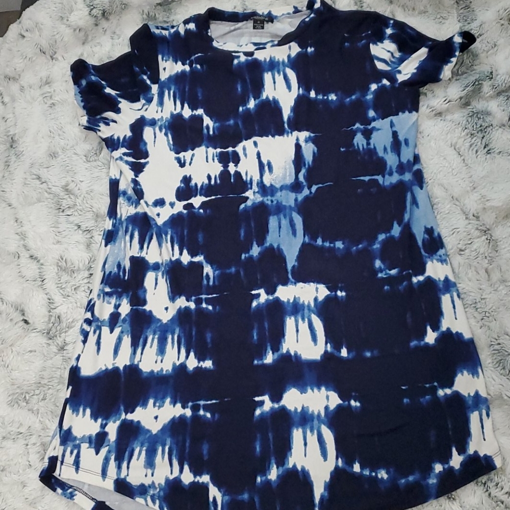 Blue tie dye dress